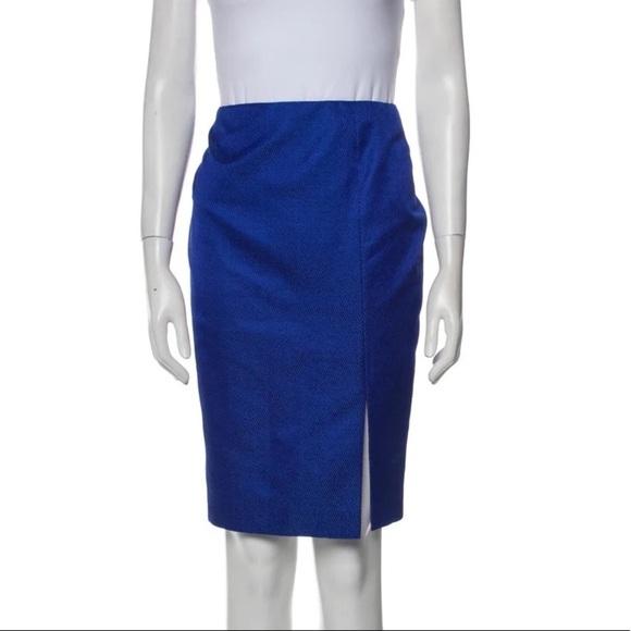 Escada Blue Metallic Skirt - Picture 1 of 11